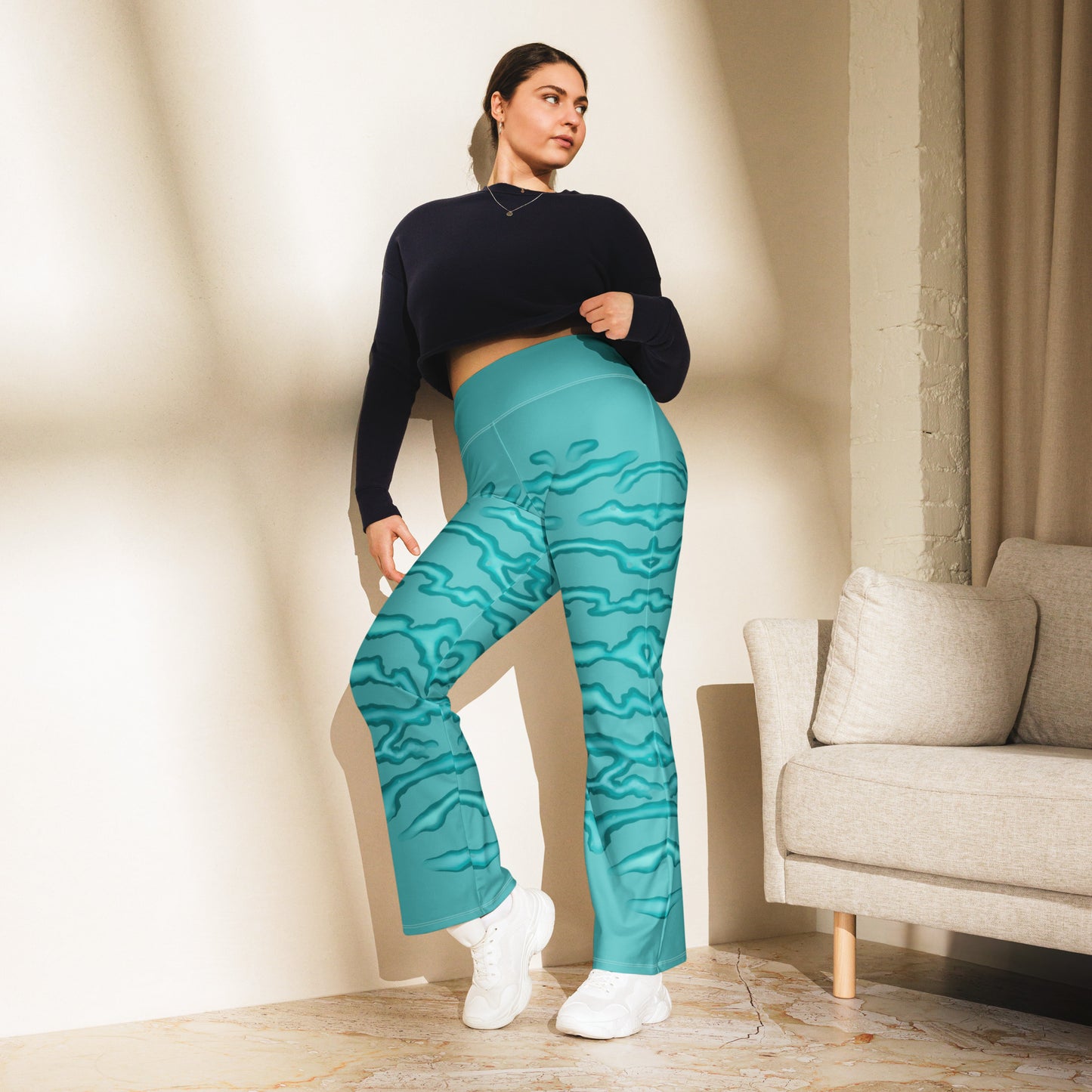 Flare leggings sea stripes