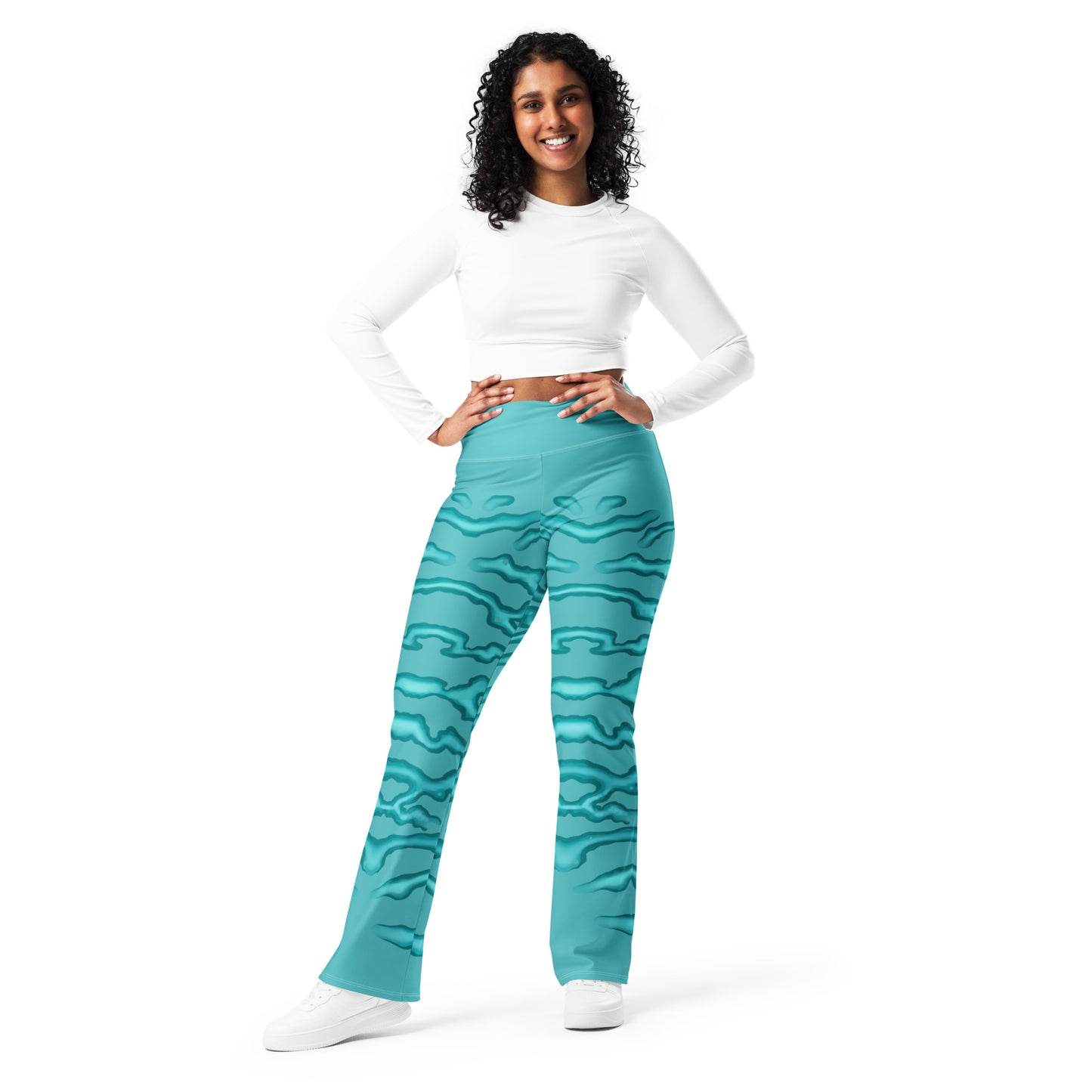Flare leggings sea stripes