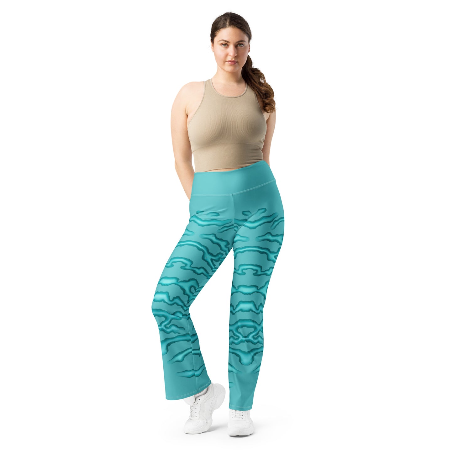 Flare leggings sea stripes