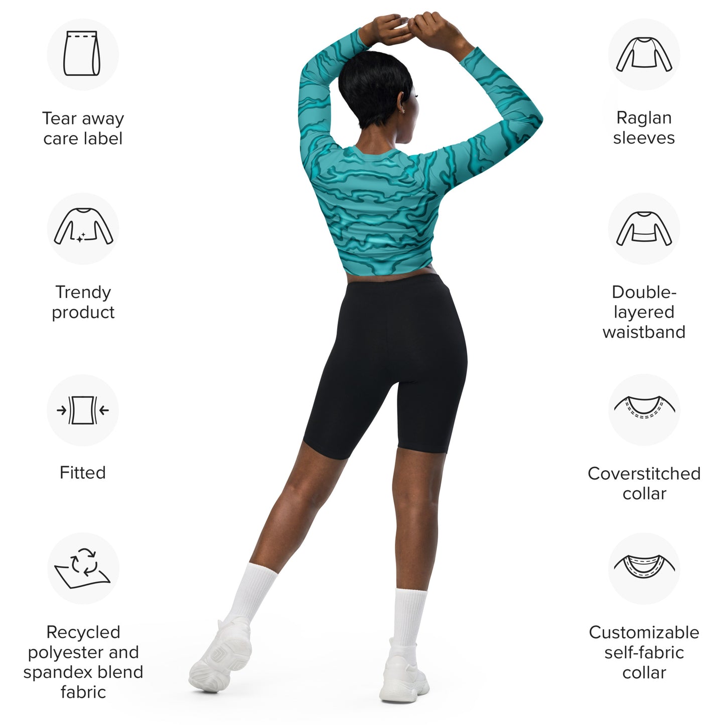 long-sleeve crop top sea stripes