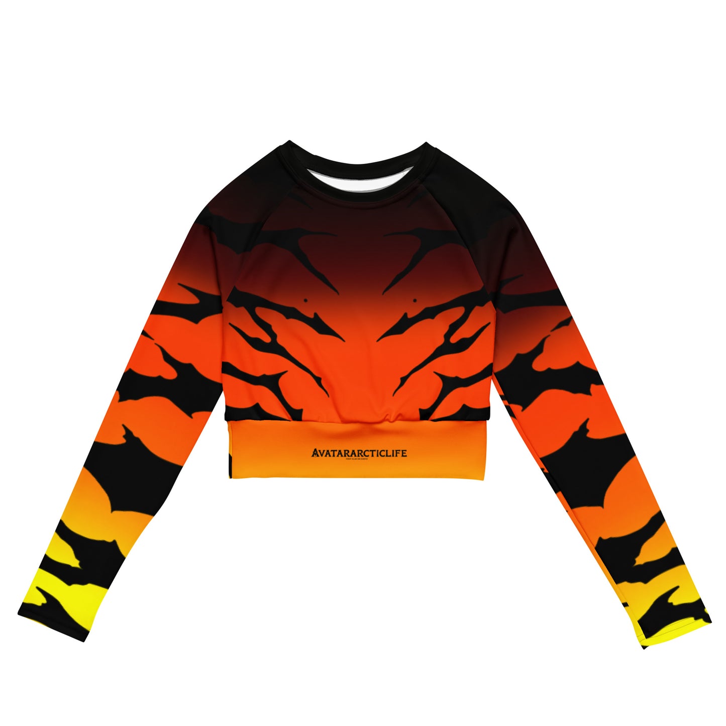 long-sleeve crop top fire stripes