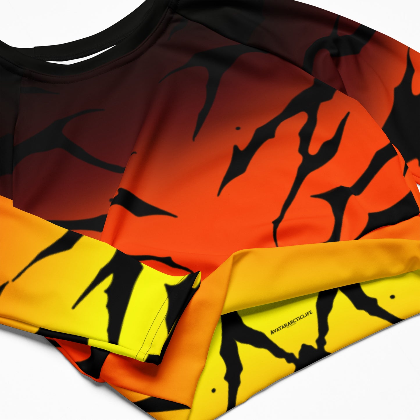long-sleeve crop top fire stripes
