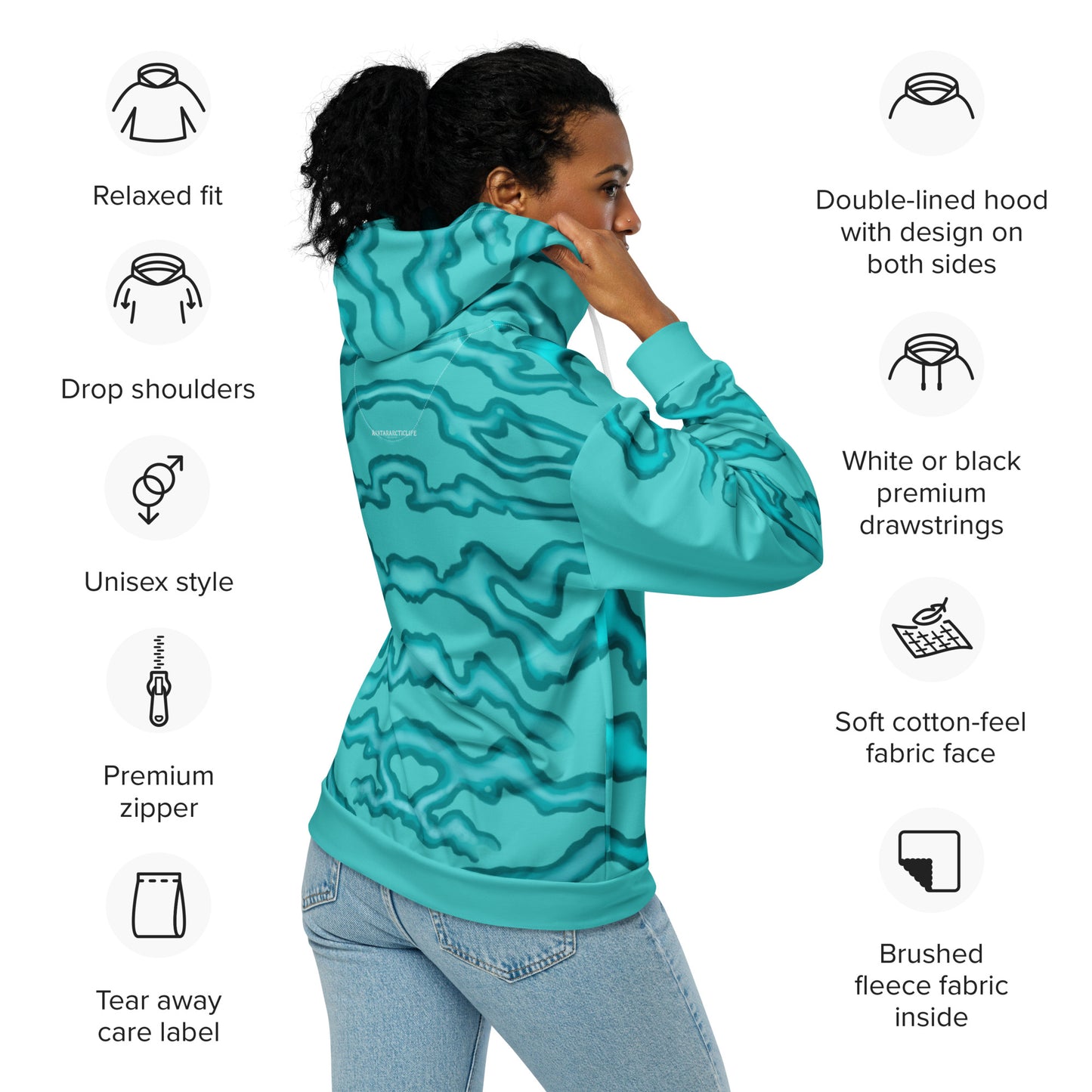 AVATARARCTICLIFE design Unisex zip hoodie sea stripes