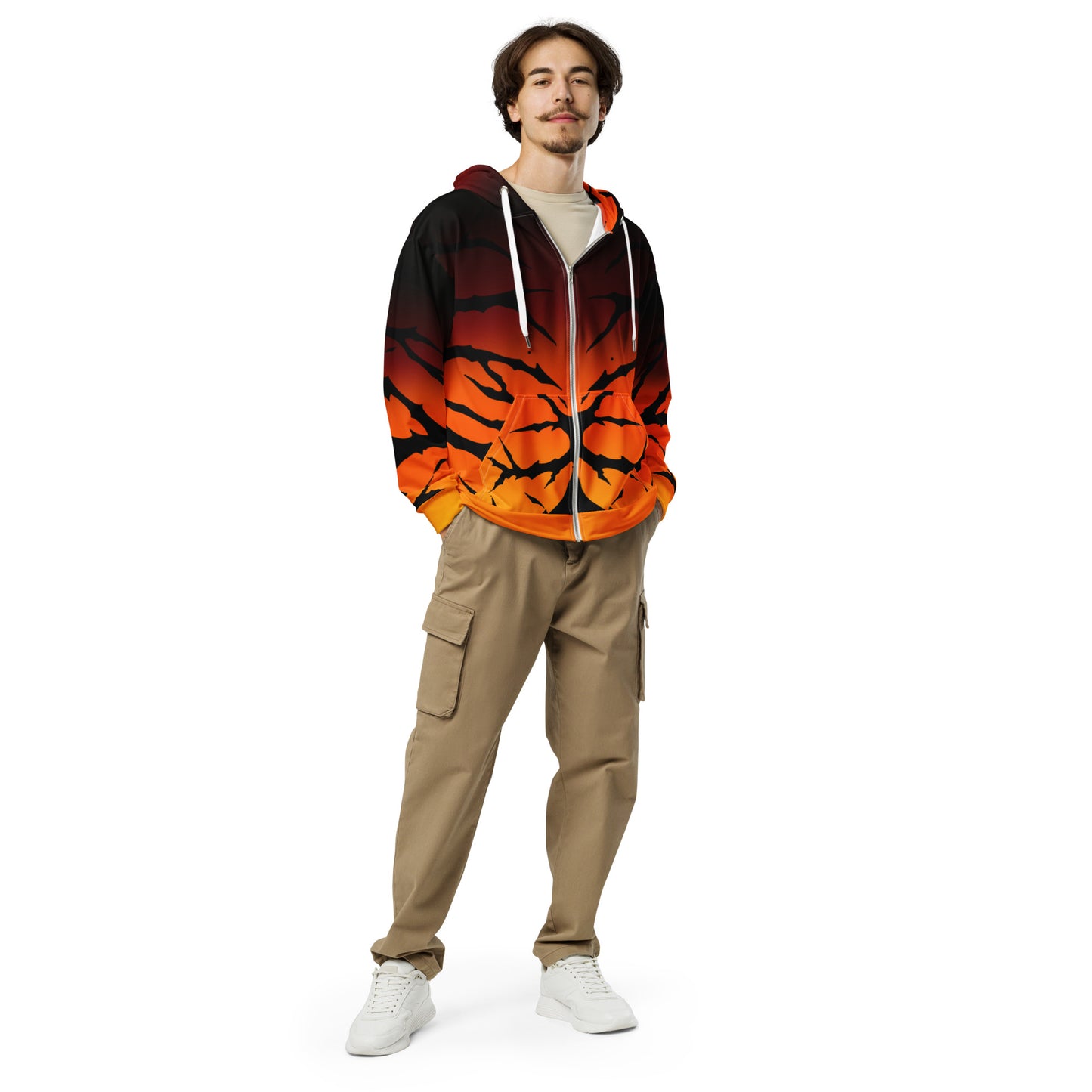 Unisex zip hoodie fire stripes