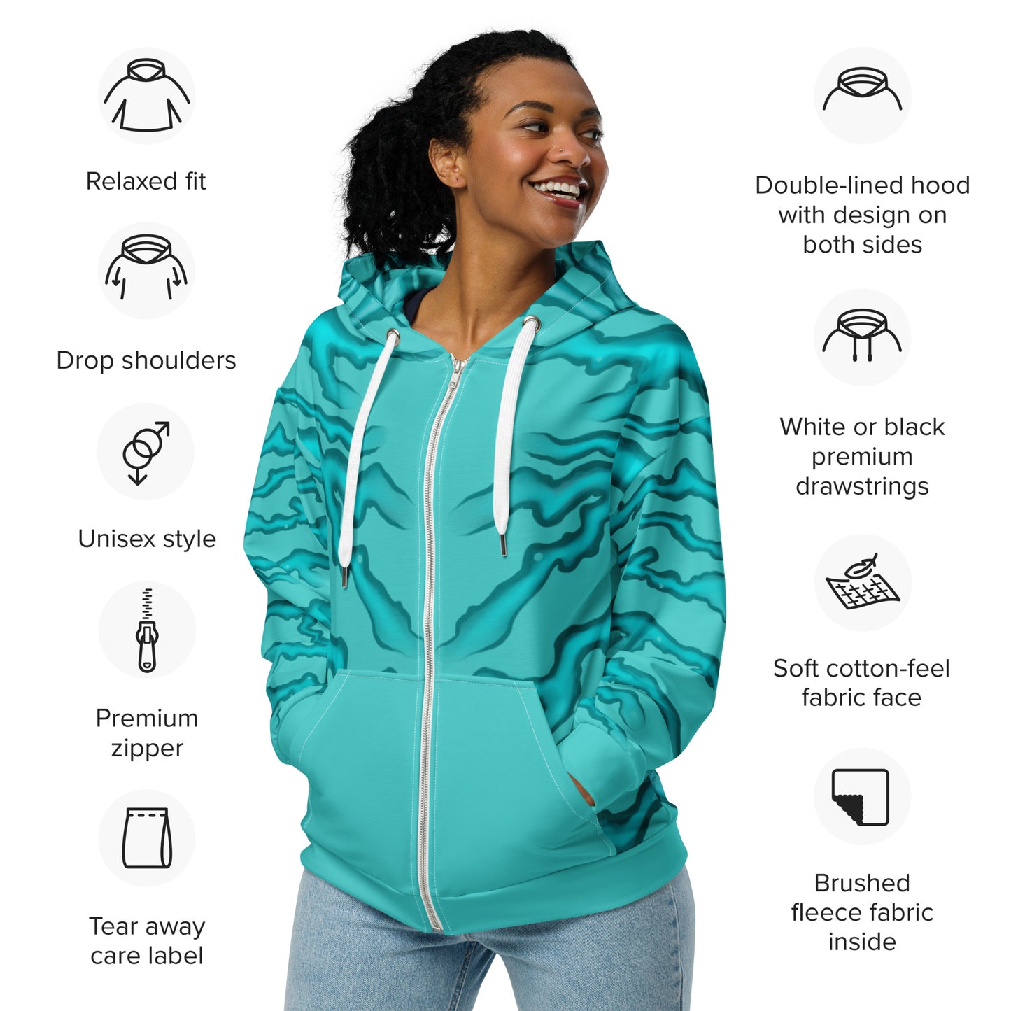 AVATARARCTICLIFE design Unisex zip hoodie sea stripes
