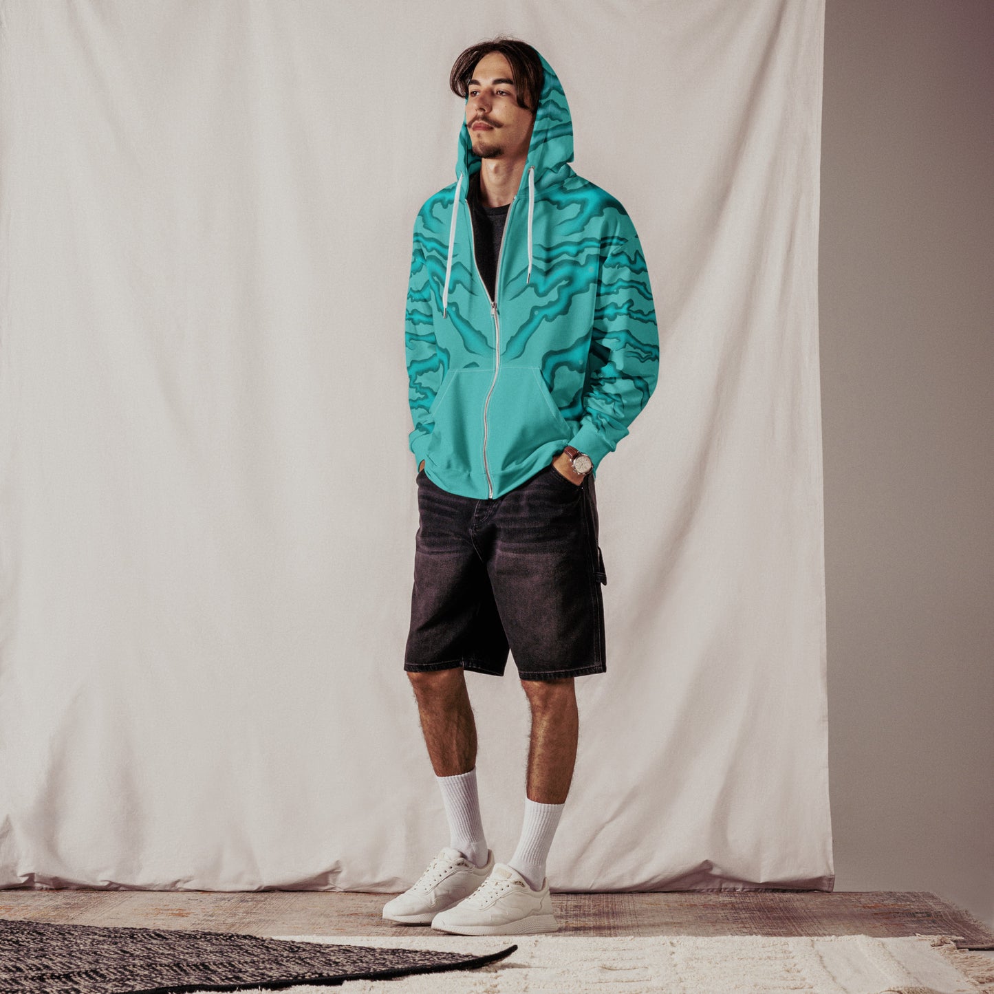 AVATARARCTICLIFE design Unisex zip hoodie sea stripes