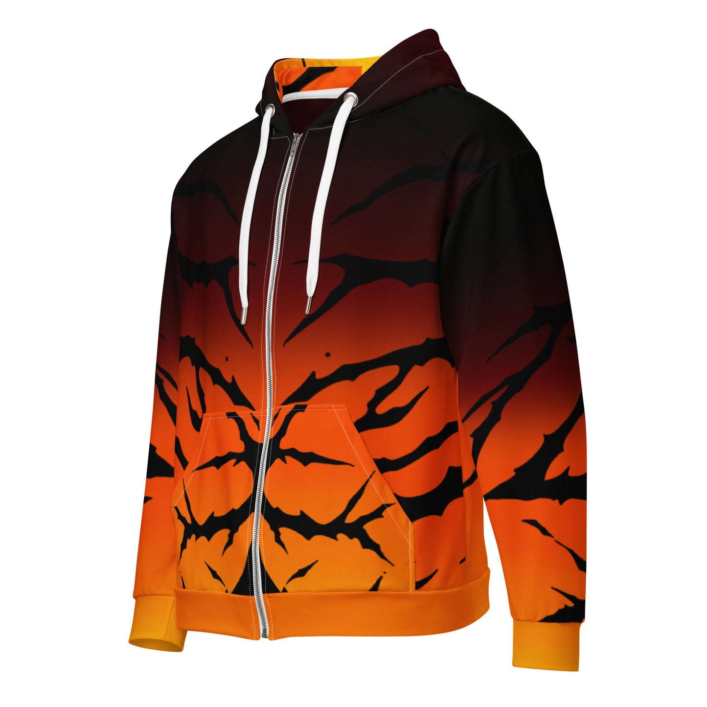 Unisex zip hoodie fire stripes